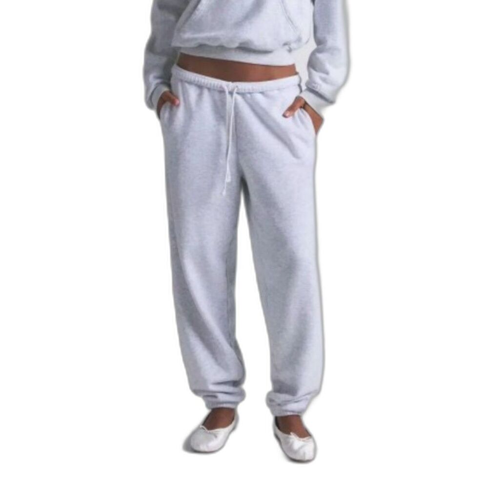 NWT SKIMS Cotton Fleece Classic Jogger Heather Grey gray Boyfriend Sweatpants XS